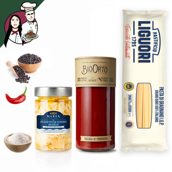 Ingredienti Ricetta Pasta Tonno e Pomodoro all'italiana